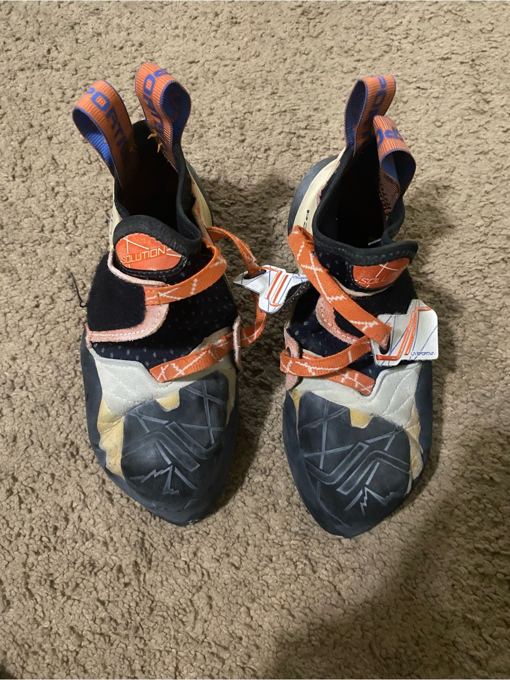 La Sportiva Orange Black and Cream Climbing Sneakers